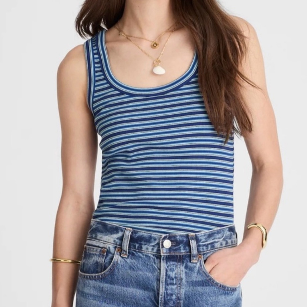 New with tags (NWT) Madewell Re generative Cotton Ribbed Scoopneck